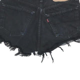 LEVI'S Womens Black Denim Cut-Off Shorts S W28 Frayed Hem Casual Summer
