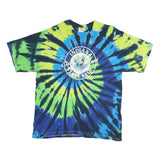 GILDAN Mens Blue & Green Tie Dye Indiana State Fair Graphic T-Shirt XL Short