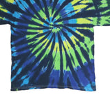 GILDAN Mens Blue & Green Tie Dye Indiana State Fair Graphic T-Shirt XL Short