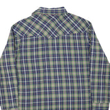 WRANGLER Mens Green & Blue Plaid Cotton Blend Shirt L Western Retro Casual