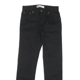 LEVI'S Womens Black Cotton Blend Slim Straight Trousers W26 L28 Zip Closure