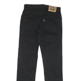 LEVI'S Womens Black Cotton Blend Slim Straight Trousers W26 L28 Zip Closure