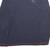 PUMA Mens Blue Long Sleeve T-Shirt L Crew Neck Casual Cotton Top