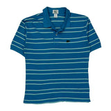 Izod Striped Polo Shirt - Medium Blue Cotton