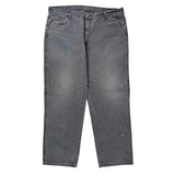 Dickies Double Knee Carpenter Trousers - 38W 30L Grey Cotton