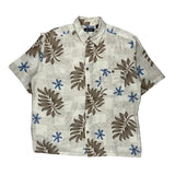 Puritan Floral Hawaiian Shirt - Large Blue Viscose
