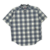 Tommy Hilfiger Checked Short Sleeve Shirt - XL Blue Cotton