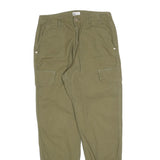 RIVER ISLAND Womens Cotton Blend Slim Khaki Green Cargo Trousers W26 L28 Elastic