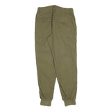 RIVER ISLAND Womens Cotton Blend Slim Khaki Green Cargo Trousers W26 L28 Elastic
