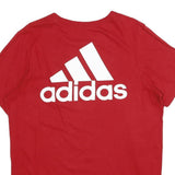 ADIDAS Mens Red Graphic T-Shirt L Short Sleeve Crew Neck Cotton Basketball