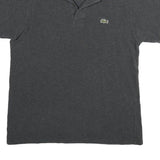 LACOSTE Mens Grey Short Sleeve Plain M Cotton Blend Polo Shirt Casual