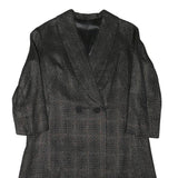 Womens Black Textured Button Jacket M Polyester Blend Classic Formal Outerwear