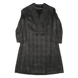 Womens Black Textured Button Jacket M Polyester Blend Classic Formal Outerwear