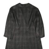 Womens Black Textured Button Jacket M Polyester Blend Classic Formal Outerwear