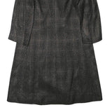 Womens Black Textured Button Jacket M Polyester Blend Classic Formal Outerwear