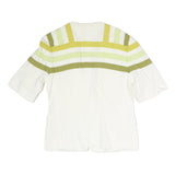 UMBERTO GINOCCHIETTI Womens White & Olive Colourblock Coach Jacket M Polyester