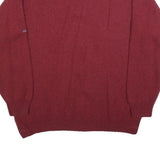 PALMER Mens Red Patterned Jumper V-Neck Basic Knit Wool XL Classic Pullover