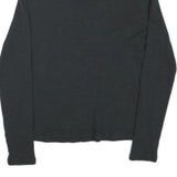 LAUREN RALPH LAUREN Womens Black Plain Roll Neck Basic Knit Jumper S Cotton