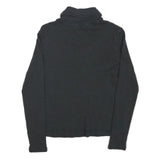 LAUREN RALPH LAUREN Womens Black Plain Roll Neck Basic Knit Jumper S Cotton