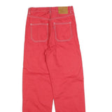 LEVI'S Womens Jeans Red Regular Straight Denim W25 L28 Button Closure