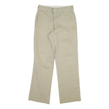 DICKIES Mens Cotton Blend Beige Regular Straight Trousers W30 L31 Workwear Zip