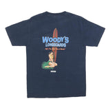 AL STYLE Mens Navy Blue Graphic T-Shirt M Short Sleeve Crew Neck Woody's