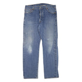 LEVI'S 501 Mens Jeans Blue Regular Straight Denim Medium W35 L31 Classic Button