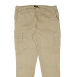CLOCKHOUSE Mens Slim Beige Cargo Trousers W36 L31 Drawstring Cotton Blend