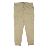 CLOCKHOUSE Mens Slim Beige Cargo Trousers W36 L31 Drawstring Cotton Blend
