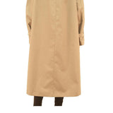 Womens Beige Cotton Blend Classic Button Closure Long Sleeve Jacket L Plain