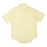 Mens Yellow Plain Cotton Blend Shirt M Button-Down Collar Short Sleeve Casual