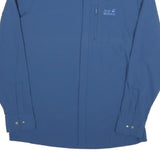 JACK WOLFSKIN Mens Blue Polyester Blend Shirt M Outdoor Utility Zip Pocket
