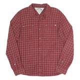 HILFIGER DENIM Mens Red Check Shirt L Casual Cotton Long Sleeve Button