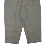 Wool Blend Womens Grey Relaxed Tapered Trousers W30 L21 Classic Checked Pattern