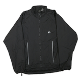 STARTER Mens Black Lightweight Zip Jacket XL Polyester Blend Plain Sports Style