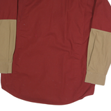 BOWNING Mens Red & Beige Cotton Shirt L Button Down Casual Workwear