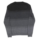 CALVIN KLEIN Mens Black & Grey Patterned V Neck Basic Knit Jumper M Layered