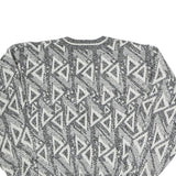 BARNABY Womens Black & White Patterned Wool Jumper Crew Neck Basic Knit M