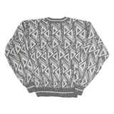 BARNABY Womens Black & White Patterned Wool Jumper Crew Neck Basic Knit M