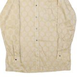 EXQUISIT Mens Beige Cotton Blend Shirt M Long Sleeve Button Fastening Elegant