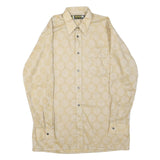 EXQUISIT Mens Beige Cotton Blend Shirt M Long Sleeve Button Fastening Elegant
