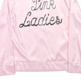 Womens Pink Pink Ladies Zip Jacket S Polyester Blend Plain Stylish Retro