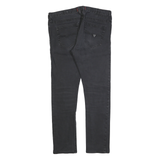 GUESS Mens Slim Black Denim Jeans W34 L30 Classic Zip Closure Stylish