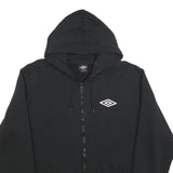 UMBRO Mens Black Zip Up Hoodie 2XL Cotton Casual Sportswear