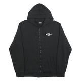 UMBRO Mens Black Zip Up Hoodie 2XL Cotton Casual Sportswear