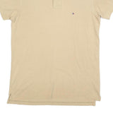 TOMMY HILFIGER Mens Beige Cotton Blend Short Sleeve Polo Shirt M Classic Fit