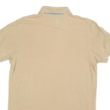 TOMMY HILFIGER Mens Beige Cotton Blend Short Sleeve Polo Shirt M Classic Fit