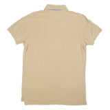 TOMMY HILFIGER Mens Beige Cotton Blend Short Sleeve Polo Shirt M Classic Fit