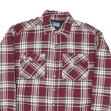 RK BRAND Mens Maroon & White Checked Cotton Blend Button Jacket M Casual