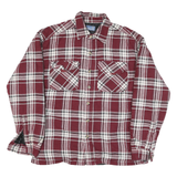 RK BRAND Mens Maroon & White Checked Cotton Blend Button Jacket M Casual